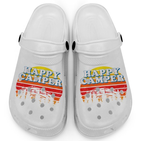 Happy Camper Funny Camping Lover Clogs