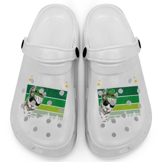 Llama Be Irish Shamrock St Patric Day Clogs