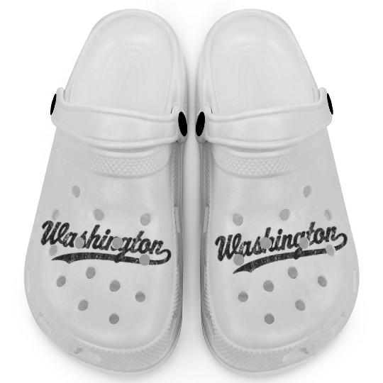 Washington Dc Black Athletic Sports Script Clogs