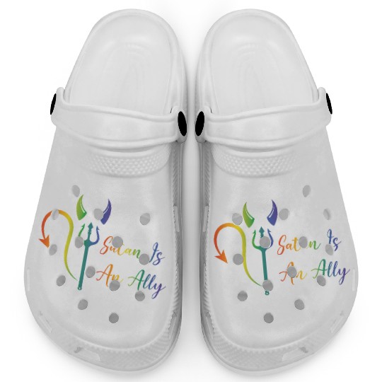 Funny Hail Gay Satan Lgbt Goth Gay Pride Baphomet Clogs