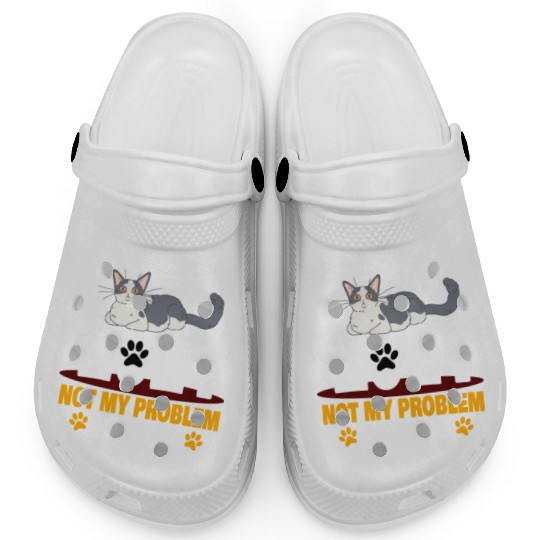 Not My Problem Anymore Cat Lover Retirement Design Clogs