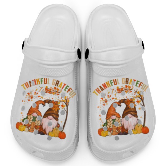 Thankful Grateful Blessed Gnomes Fall Autumn Clogs