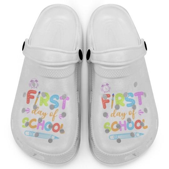 Happy First Day Of School Teacher Funny Student Clogs