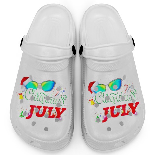 Christmas In July Santa Hat Sunglasses Summer Clogs