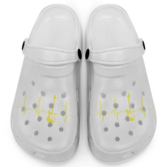 Bass Guitar Player Heartbeat Clogs
