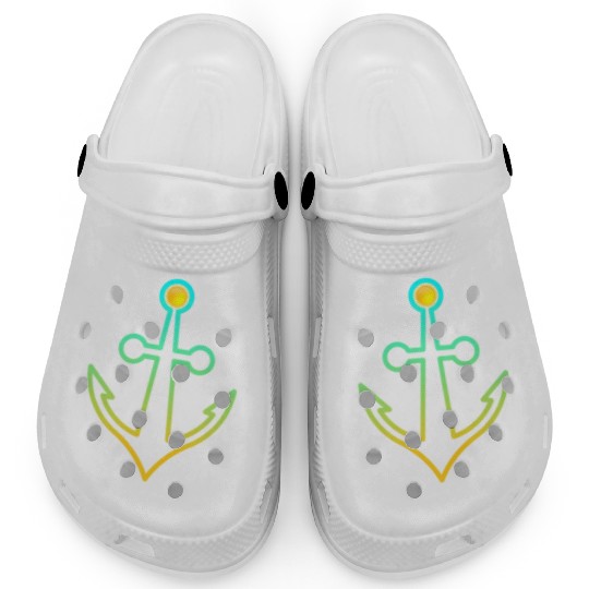 Preppy Nautical Anchor For Sailors Boaters Clogs
