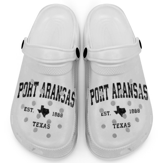 Port Aransas Texas Tx Athletic Black Sports Clogs