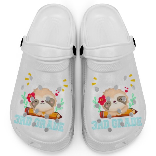 Funny Hello Third Grade Back To School Cute Sloth Clogs