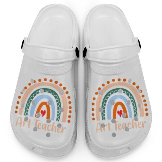 Art Teacher Boho Rainbow Back To School Clogs