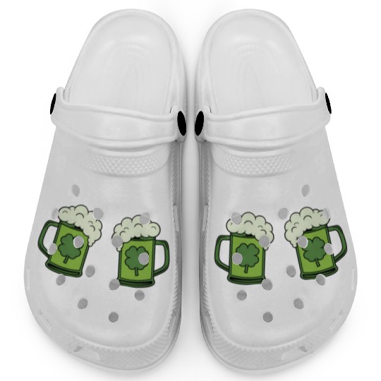 Drinking Green Beer Boobs Shamrock Irish Patric Clogs