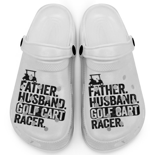 Funny Golfing Father Husband Golf Cart Racer Golf Clogs