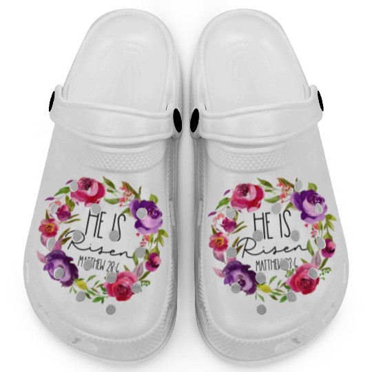 He Is Risen Floral Easter For Christiann Mom Clogs