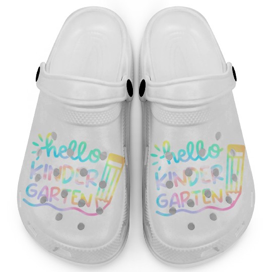 Hello Kindergarten Tie Dye Teachers Back to Clogs