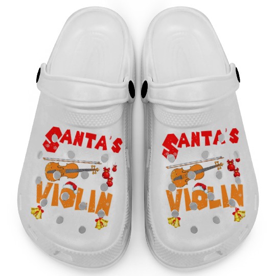Santa's Favorite Violin Player Xmas Santa Musical Clogs
