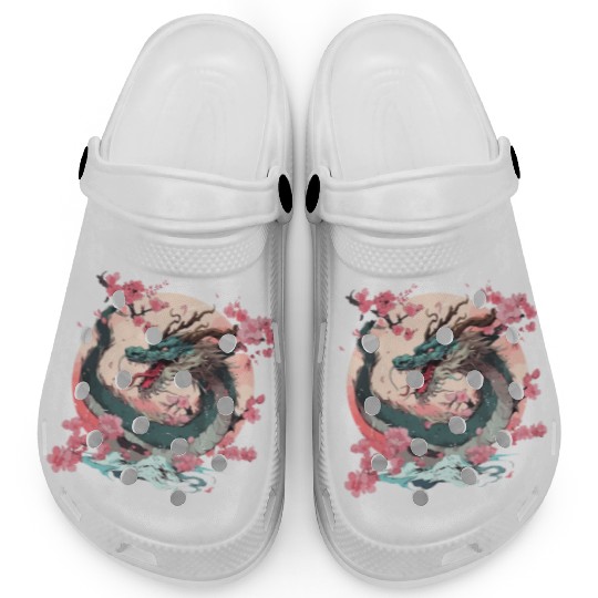 Japanese Dragon Cool Fantasy Chinese Asian Dragon Clogs