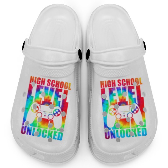 High School Level Unlocked Tie Dye Back To School Clogs