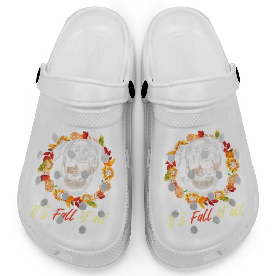Rottweiler Autumn Leopard Pumpkin Dog Lover Clogs