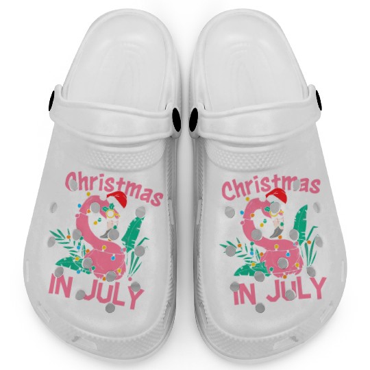 Funny Summer Beach Vacation Christmas In July Clogs