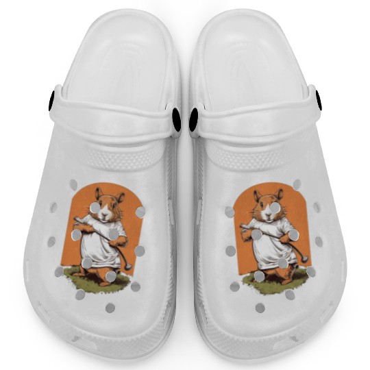 Golfer Guinea Pig Golf Club Golfing Golf Player Clogs