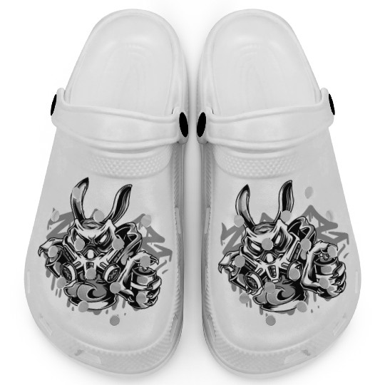Street Art Rabbit Anarchy Clogs