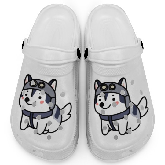 Husky Pilot Dog Lover Malamute Clogs