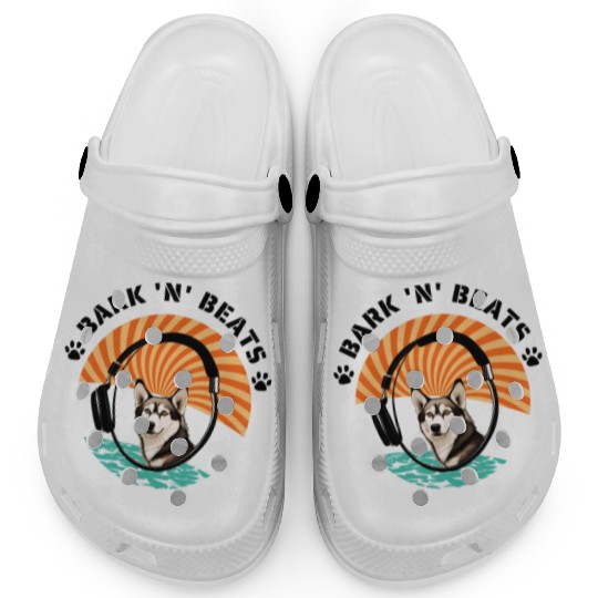BARK 'N' BEATS-Robotic Siberian Husky & Headphone Clogs