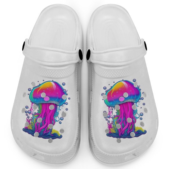 Vibrant Jellyfish Colorful Clogs