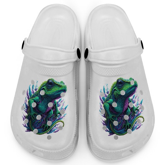 Neon Lizard Colourful Clogs