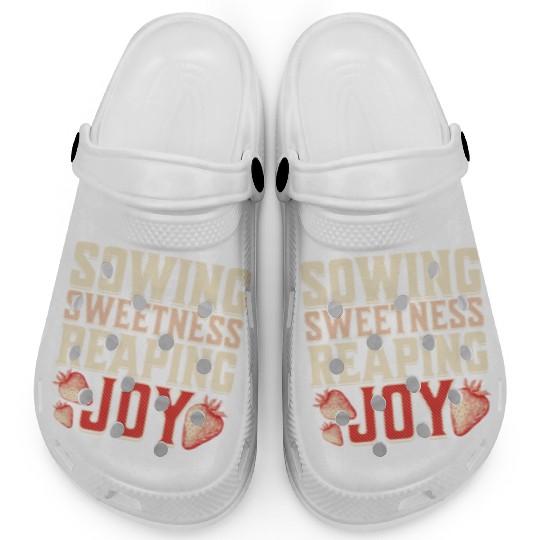 Strawberry Farmer, Sowing Sweetness Reaping Joy Clogs