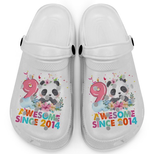 9 Year Old Awesome Since 2014 Panda 9Th Clogs
