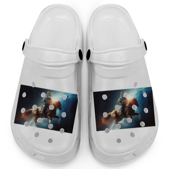 Tabby Cat Horse Rider Clogs