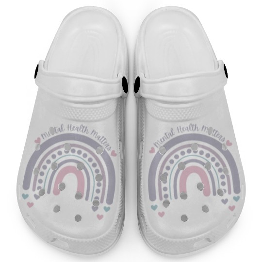 Mental Health Matters | Rainbow French Gray Clogs