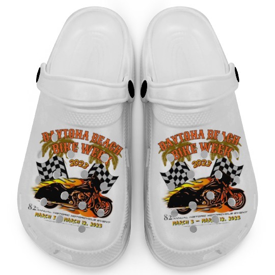 Daytona Beach Bike Week 2023 Checkered Flag Front Clogs