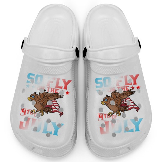 So fly on the 4th of July Clogs