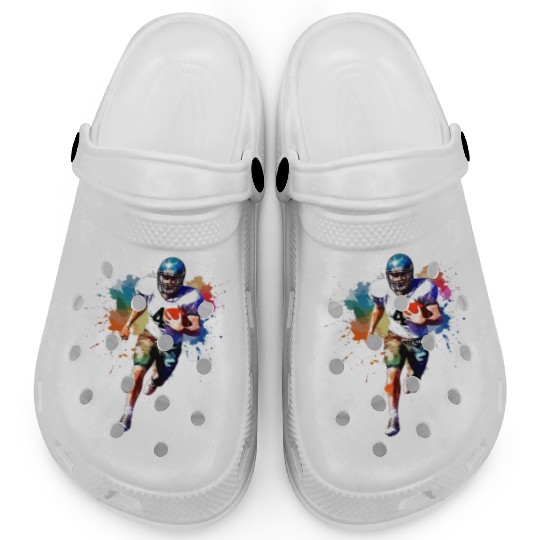 Watercolor Style Football Player Art Clogs