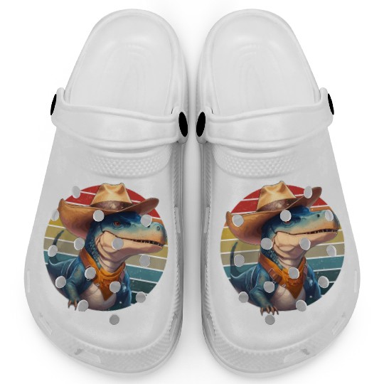 Cowboy Saurus Dinosaur T-Rex Western Lover Clogs