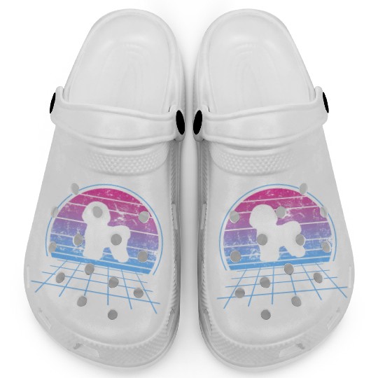 Bichon Frise Silhouette Retro Vintage Clogs