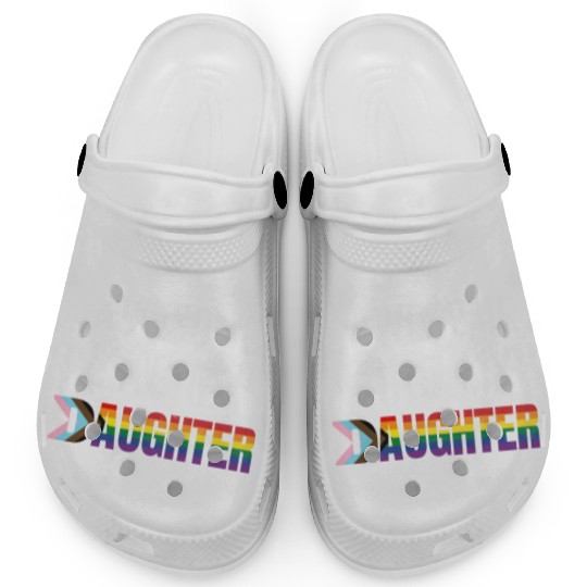 Awesome Like My Daughter Pride Progress flag Clogs