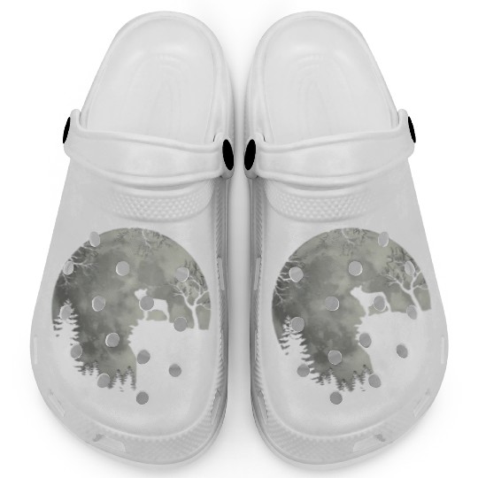 French Bulldog Dog And Moon Halloween Clogs