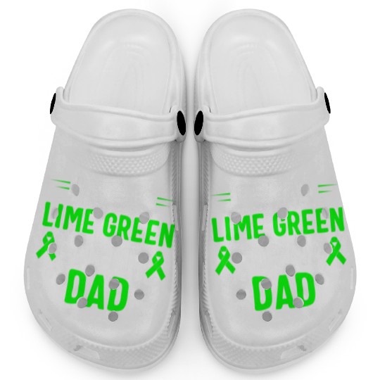 I Wear Lime Green For My Dad Lymphoma Awareness Clogs