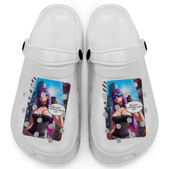 Cyberpunk Waifu Influencer Design 5 Clogs