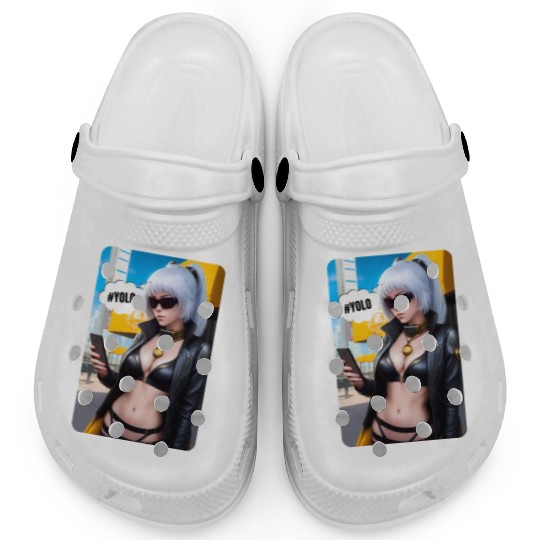 Cyberpunk Waifu Influencer Design 2 Clogs