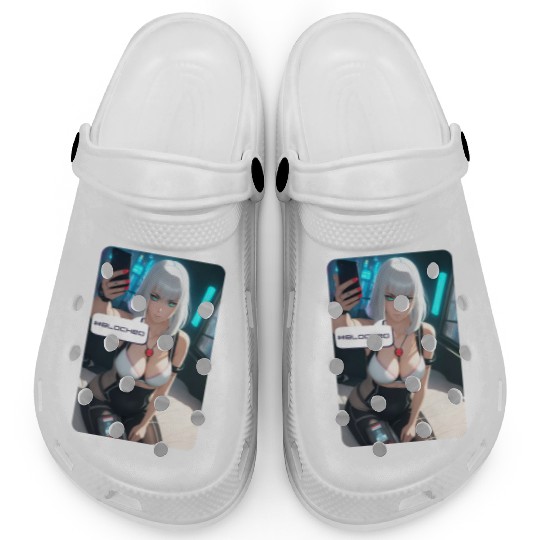 Cyberpunk Waifu Influencer Design 1 Clogs