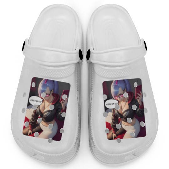 Cyberpunk Waifu Influencer Design 4 Clogs