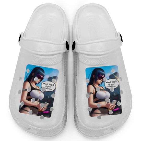 Cyberpunk Waifu Influencer Design 8 Clogs