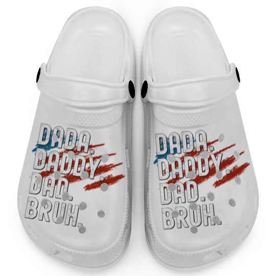 Men Dada Daddy Dad Bruh Fathers Day Vintage Funny Clogs