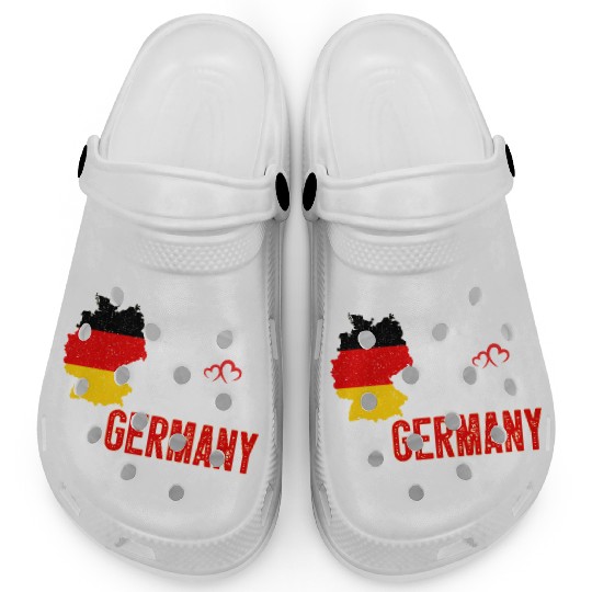 Germany Flag Map Heartbeat For German Pride Clogs