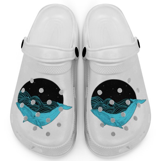 Humpback Whale Midnight Space Whale Clogs