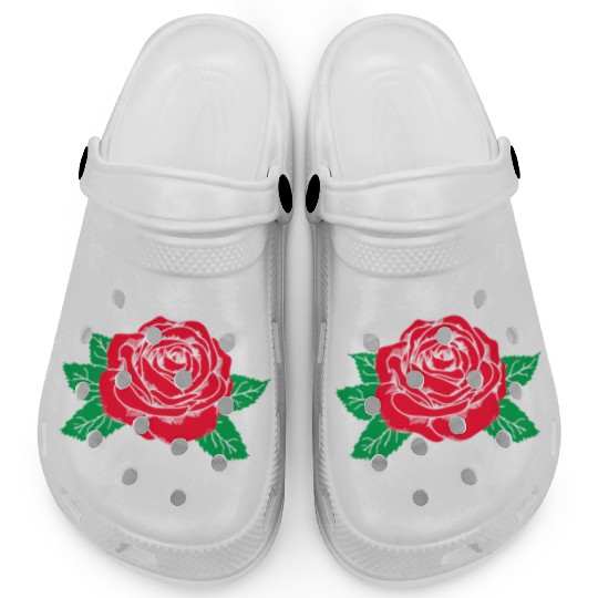 Red Rose Flower Aesthetic Soft Grunge Punk E Clogs