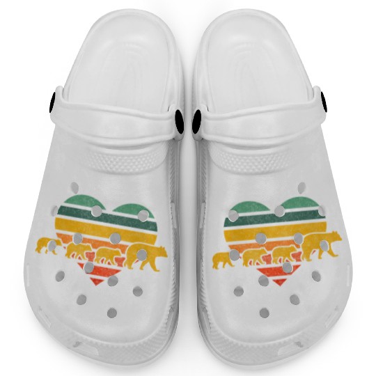 Mama Bear Three Cubs Heart Mothers Day Clogs